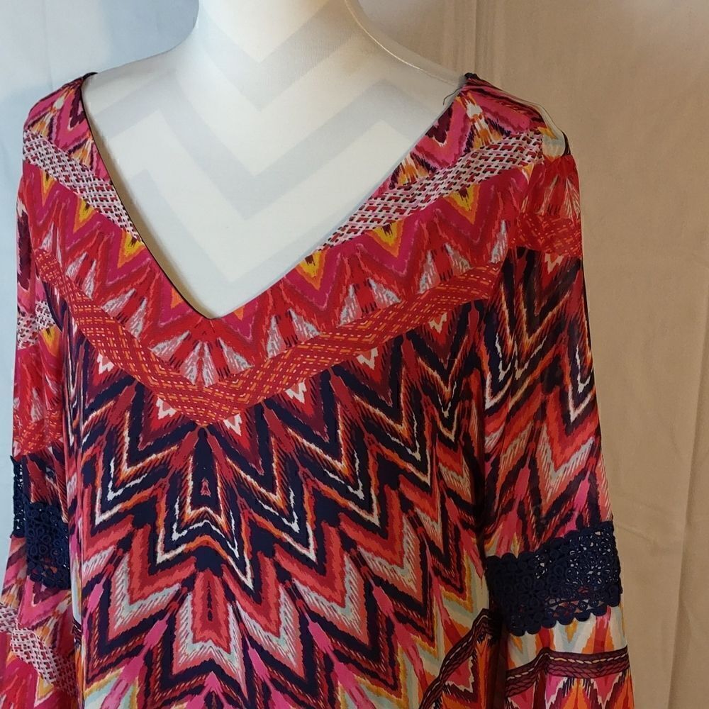 Rock 47 Aztec Statement Sleeves Mini Dress - Picture 2 of 9